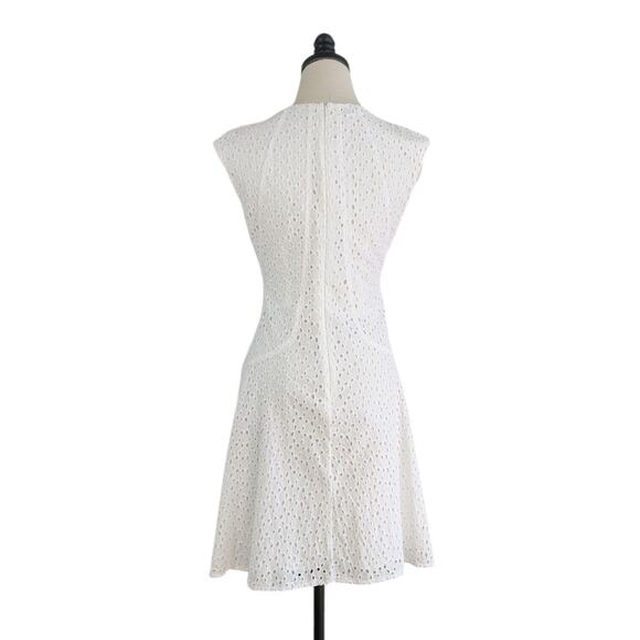 Eyelet Mini Dress 4 White Cottage Bride Rehearsal Beach Graduation Rush Beach - Picture 2 of 13